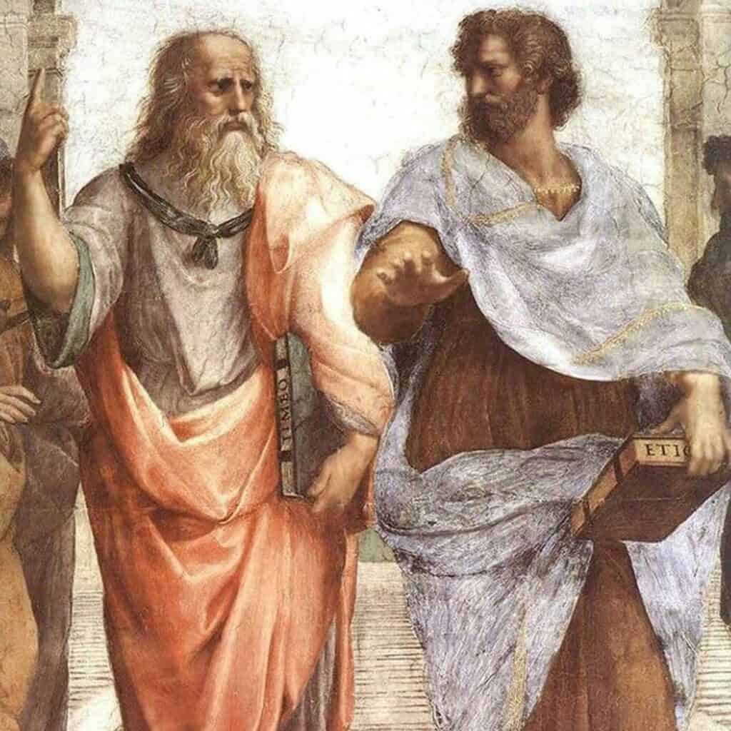 School of Athens painting - Plato central figure
