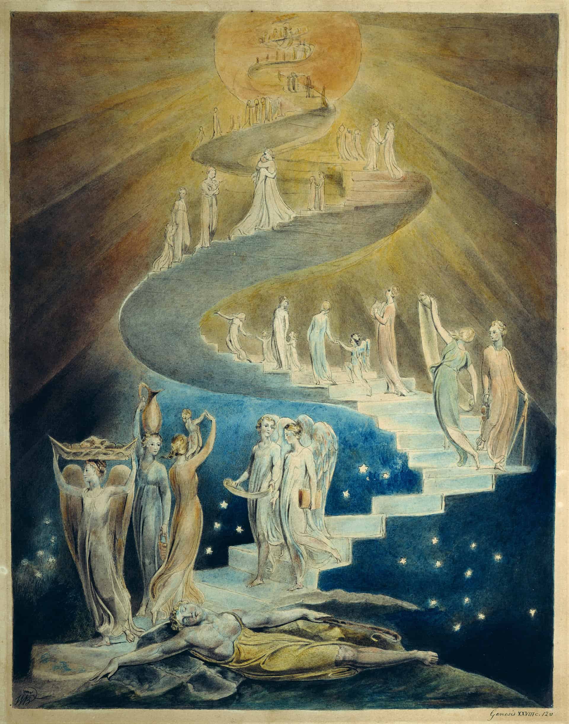 Jaccobs ladder, painting by William Blake